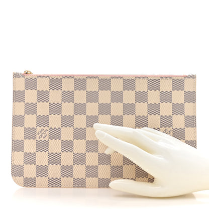 Louis Vuitton Damier Azur Neverfull MM GM Pochette Rose Ballerine 2 of 8