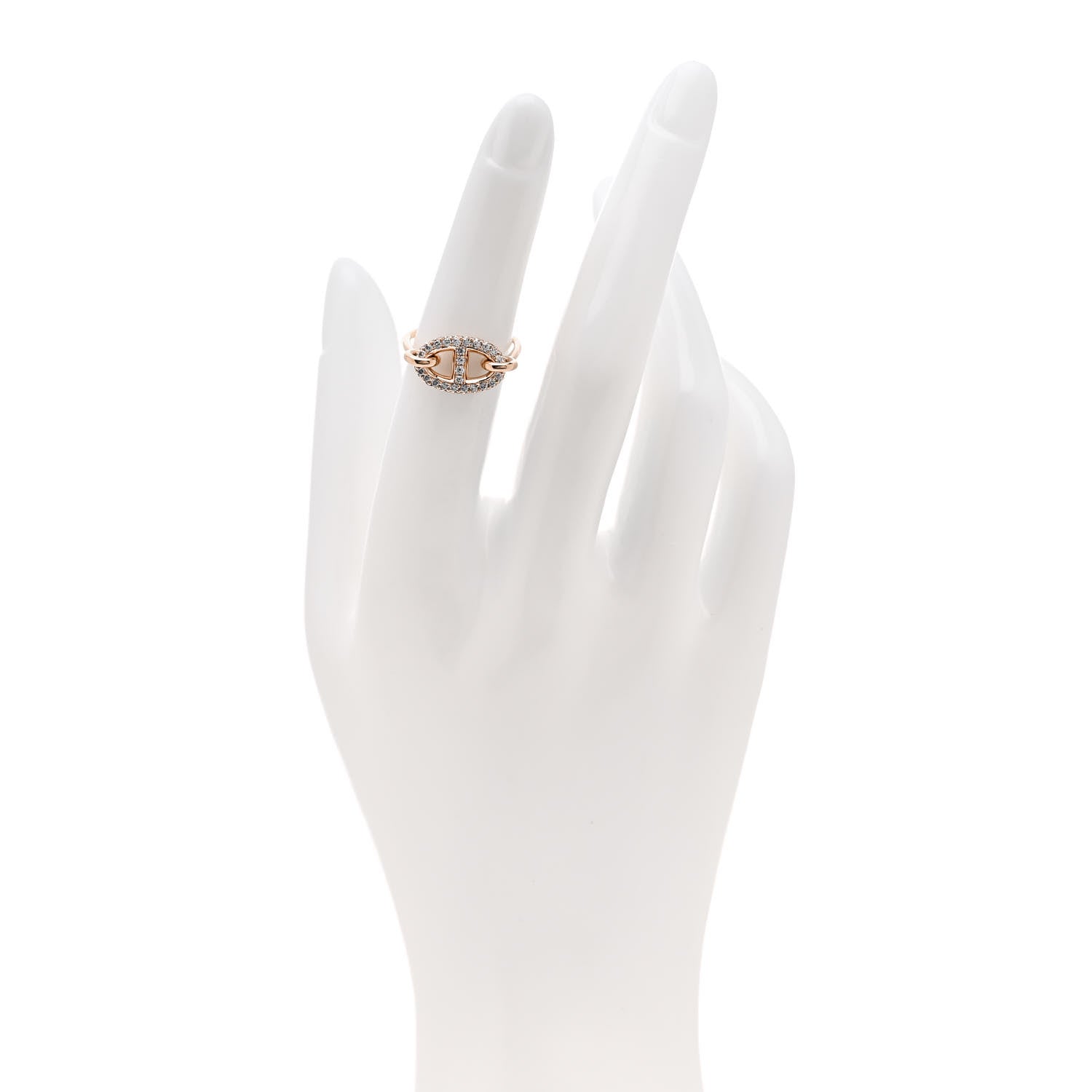 Hermes 18K Rose Gold Diamond Farandole Ring 49 4.75 2 of 6