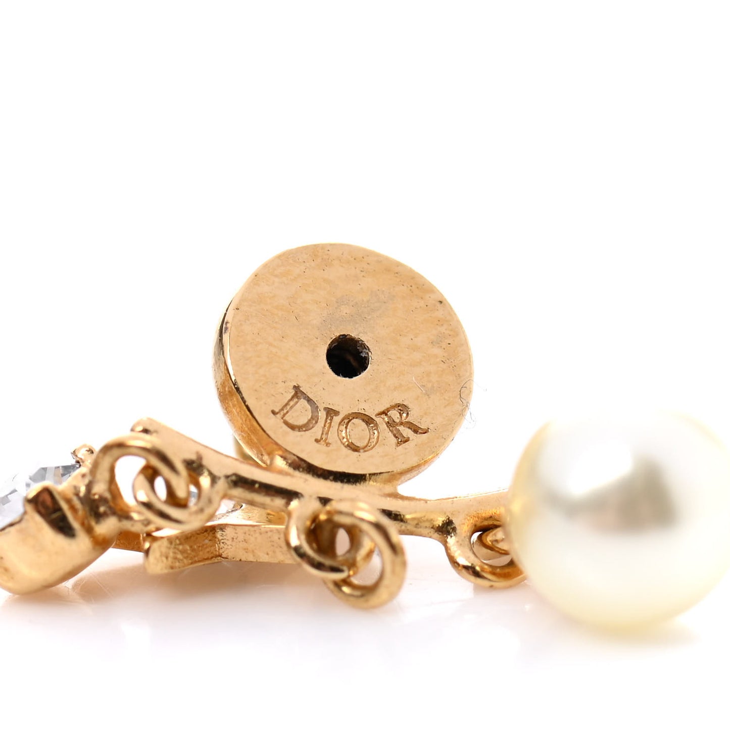 Pearl Crystal Dio(r)evolution Earrings Aged Gold