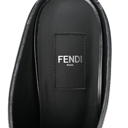 Fendi Vitello Abrasivato FF Cut Mules 39.5 Black 7 of 11