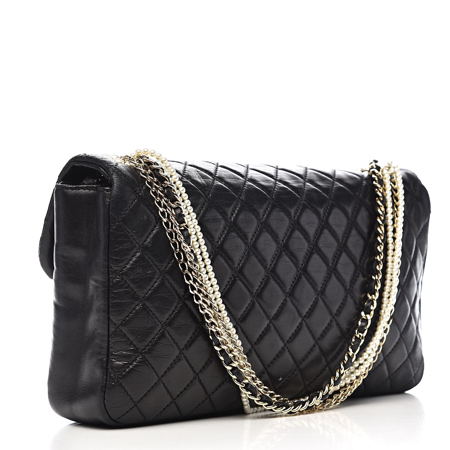 Chanel Lambskin Quilted Medium Westminster Pearl Flap Black 3 of 12