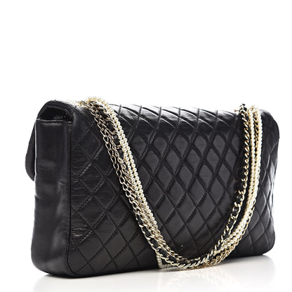 Chanel Lambskin Quilted Medium Westminster Pearl Flap Black 3 of 12