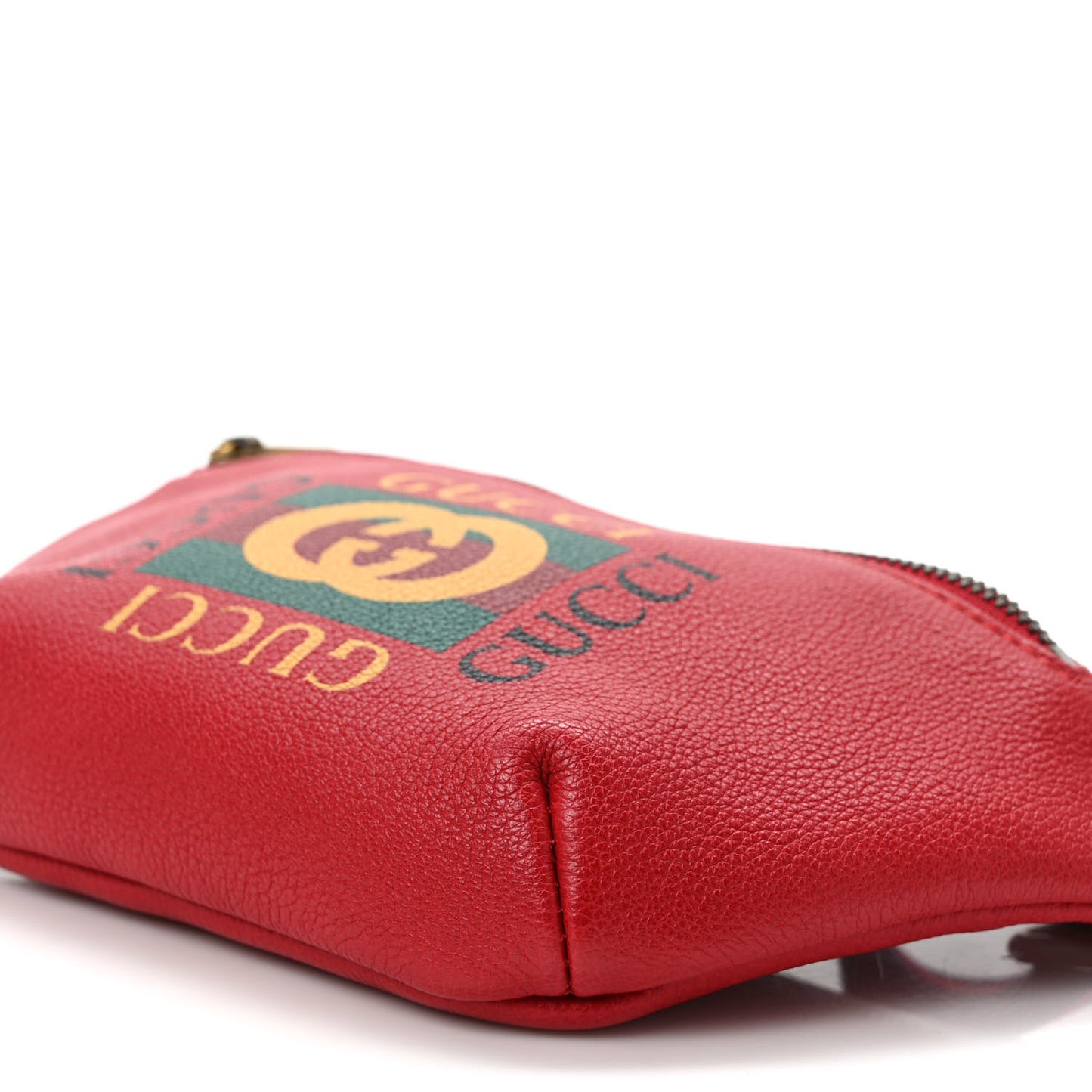 Grained Calfskin Small Logo Belt Bag Hibiscus Red