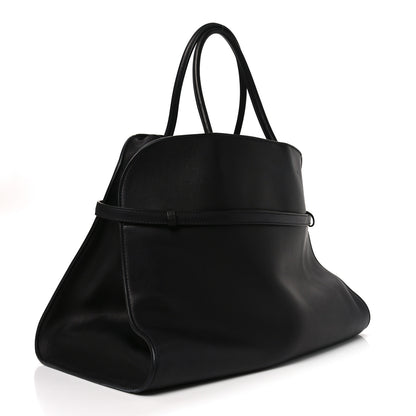The Row Polished Saddle Calfskin Soft Margaux Belt 15 Black 3 of 9