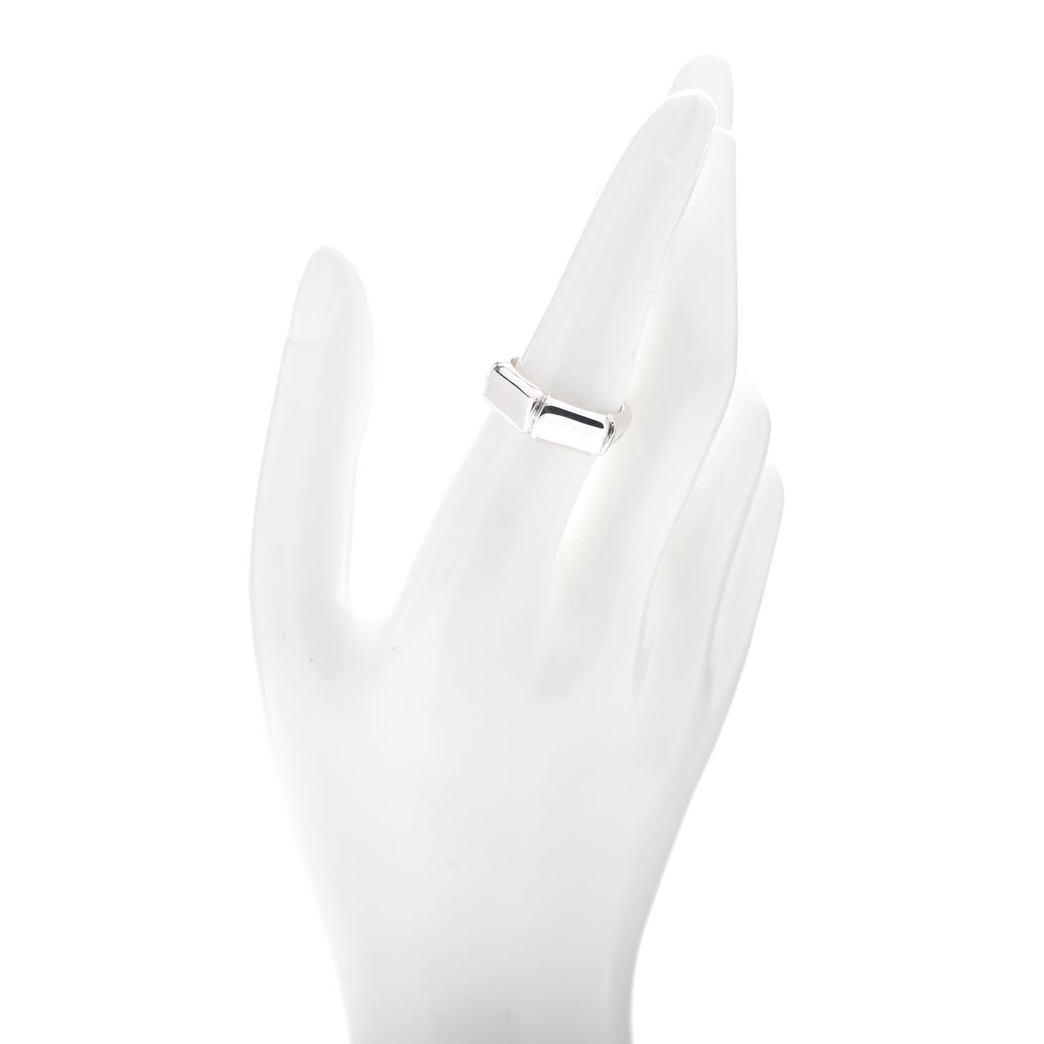 Gucci Sterling Silver Bamboo Band Ring 57 8 2 of 5