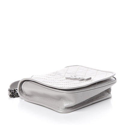 Saint Laurent Crinkled Calfskin Matelasse Monogram Niki Chain Wallet Granite 3 of 8