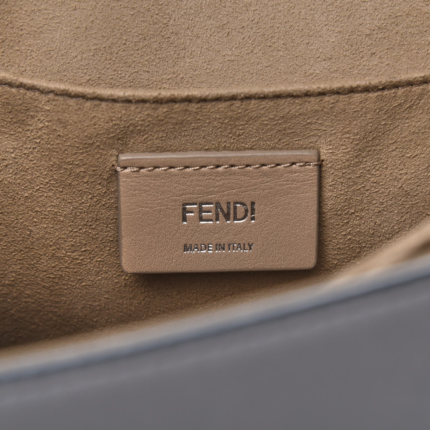 Fendi Vitello Liberty Scalloped Studded Kan I Shoulder Bag Grigio Perla 9 of 11