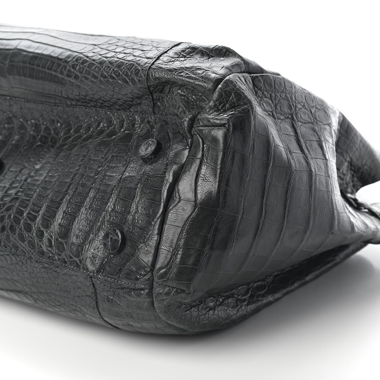 Crocodile Cristina Satchel Dark Grey