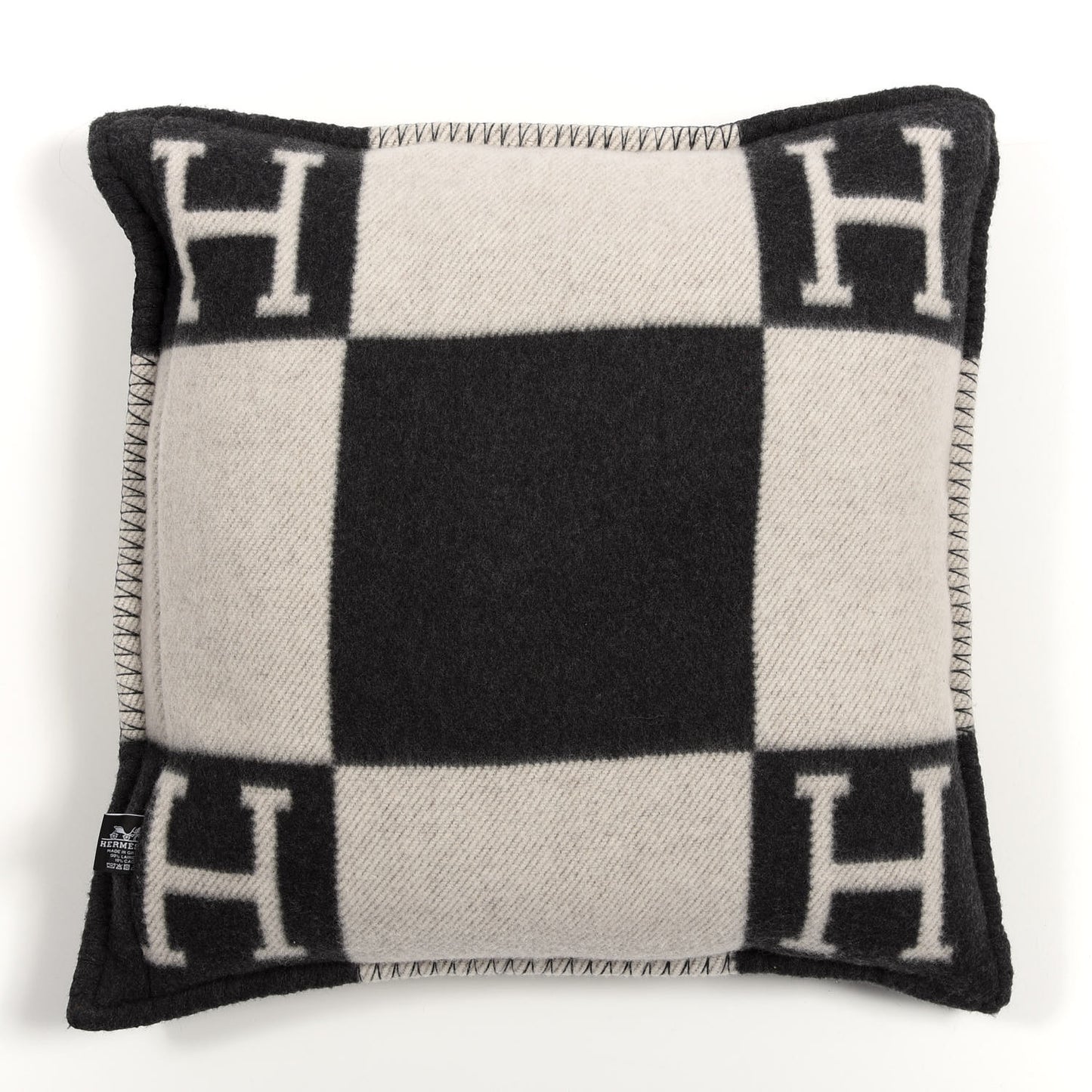 Wool Cashmere Avalon Pillow PM Ecru Gris Fonce
