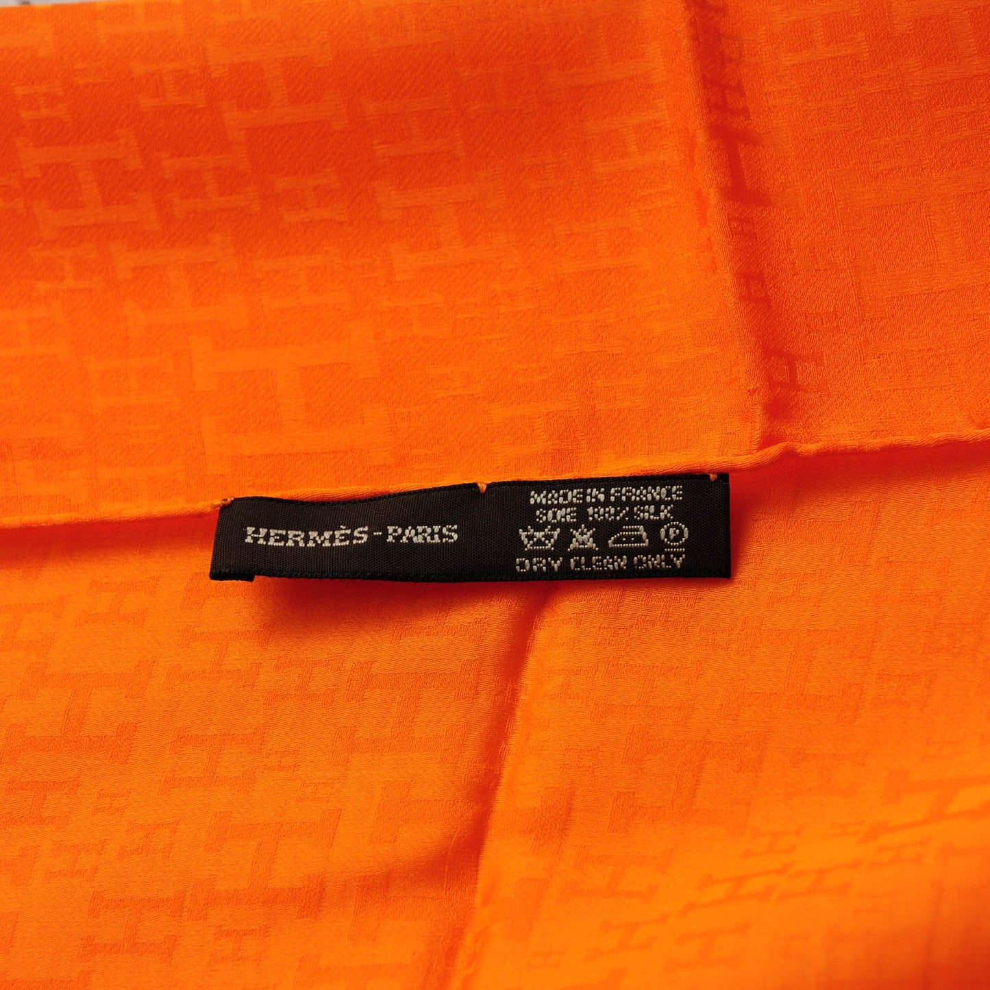 Silk H Logo Scarf Orange