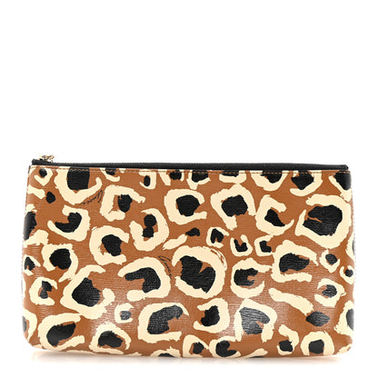 Gucci Calfskin Leopard Printed Large Pouch Tobacco 1 of 7