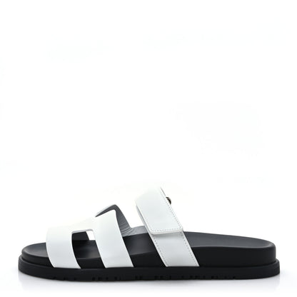 Hermes Calfskin Womens Chypre Sandals 40 White 1 of 9