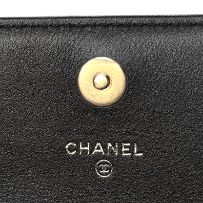 Chanel Calfskin Quilted Enchained Wallet On Chain WOC Black 6 of 12