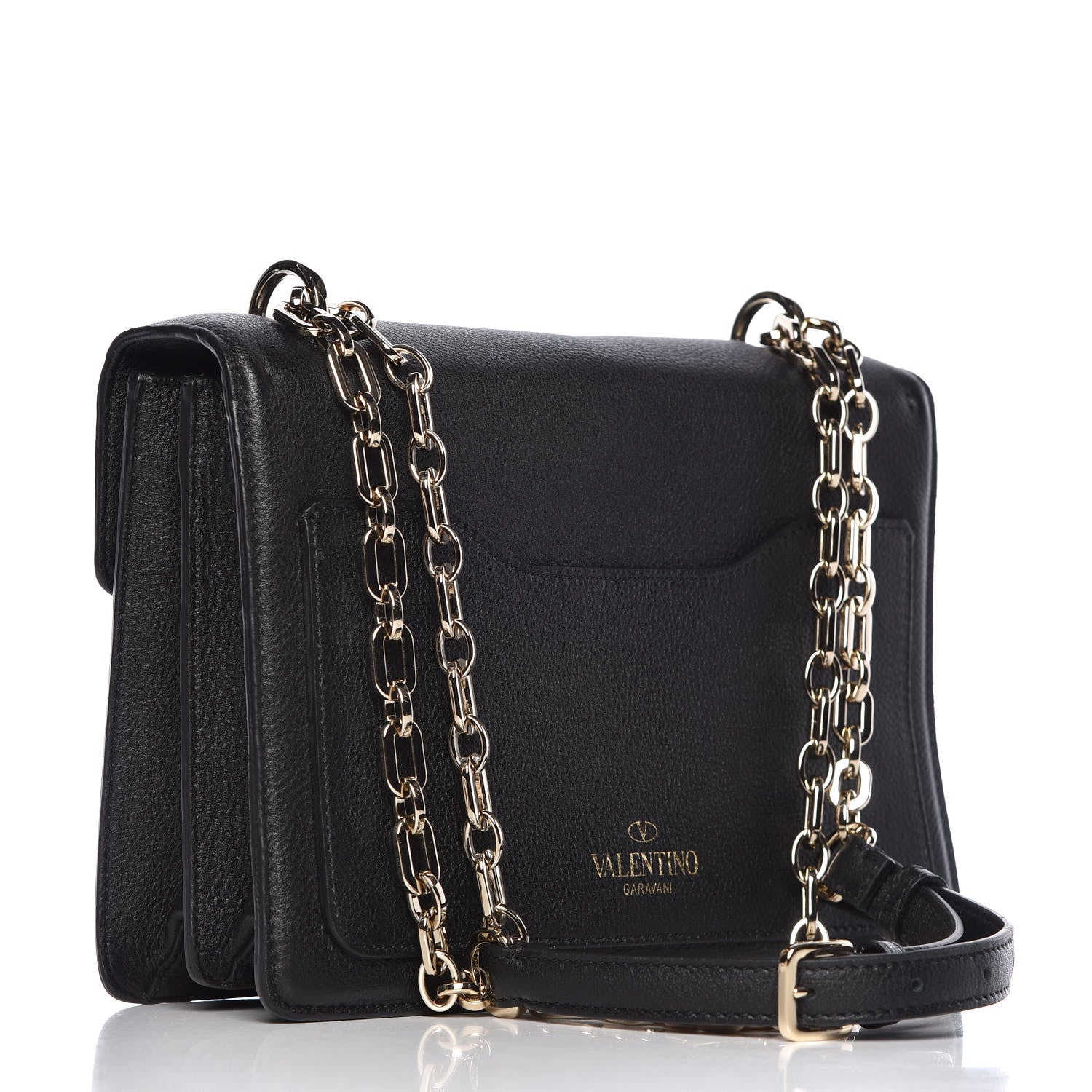 Valentino Garavani Grainy Calfskin Medium VLTN Uptown Shoulder Bag Black 3 of 10