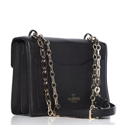 Valentino Garavani Grainy Calfskin Medium VLTN Uptown Shoulder Bag Black 3 of 10