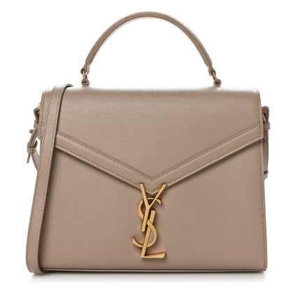 Saint Laurent Grain de Poudre Medium Classic Monogram Cassandra Top Handle Dark Beige 1 of 10