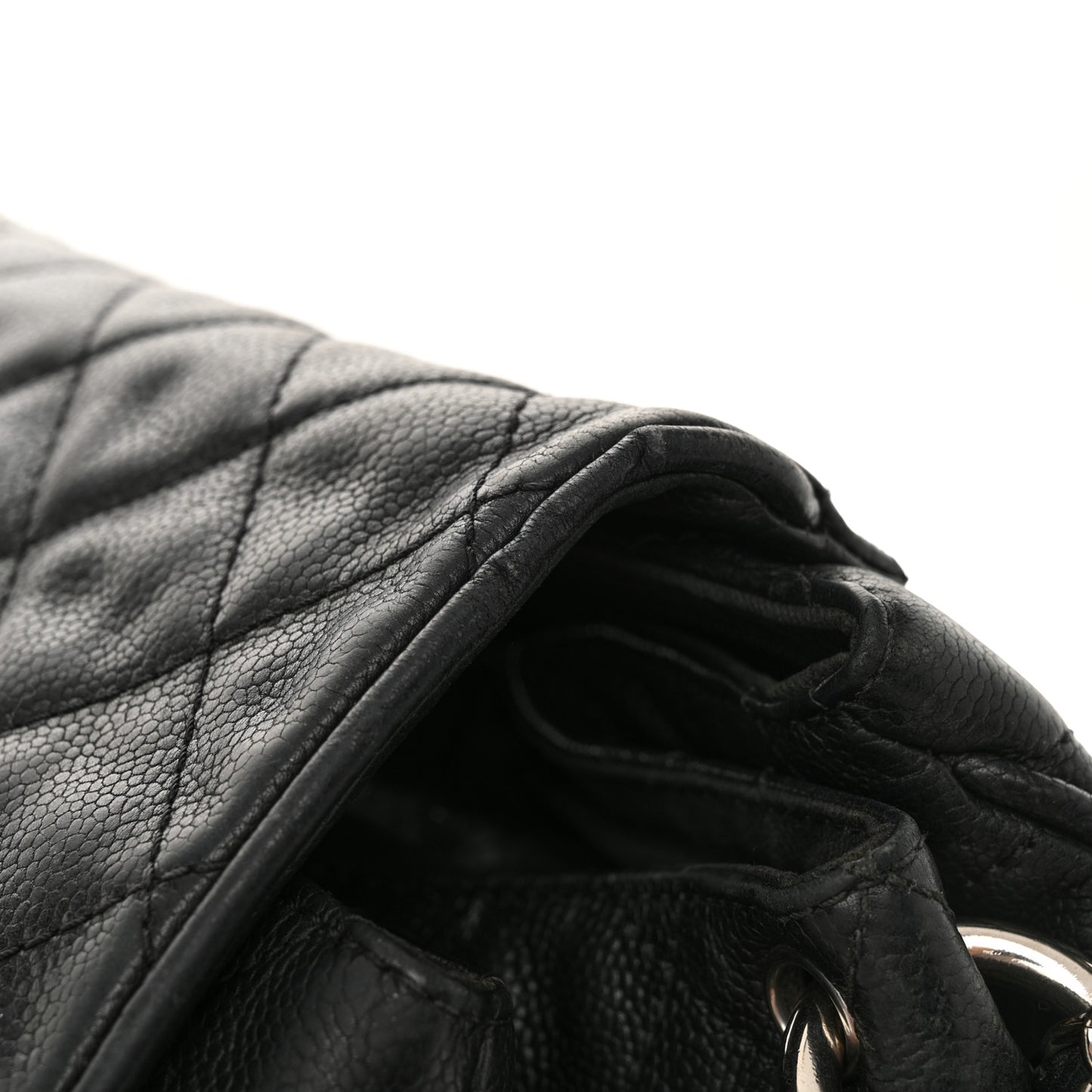 Caviar Quilted Timeless Accordion Flap Black