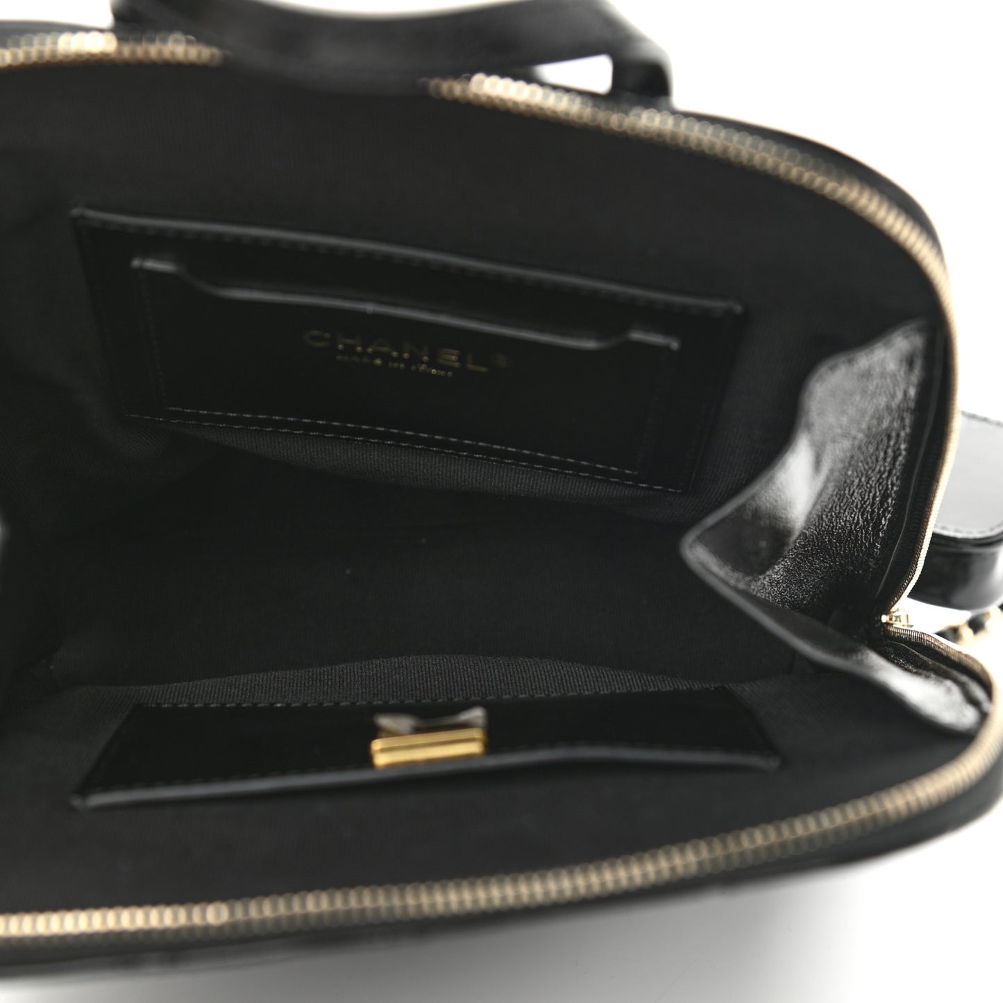 Shiny Calfskin My Pocket Backpack Black