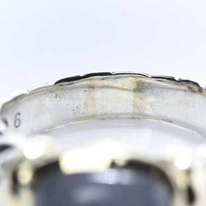 David Yurman Sterling Silver 14K Yellow Gold Chalcedony 10mm Noblesse Ring 53 6.5 7 of 7