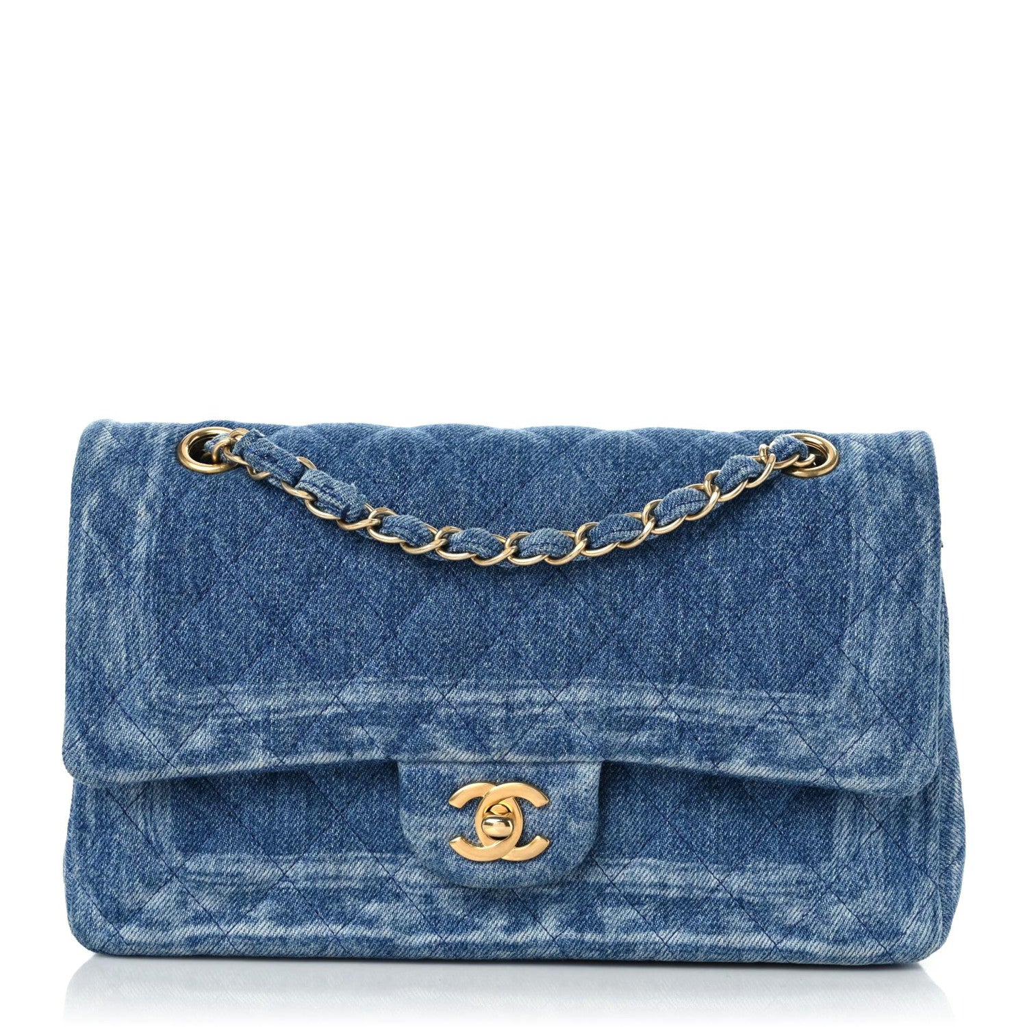 Chanel Denim Quilted Medium Double Flap Blue 1 of 11