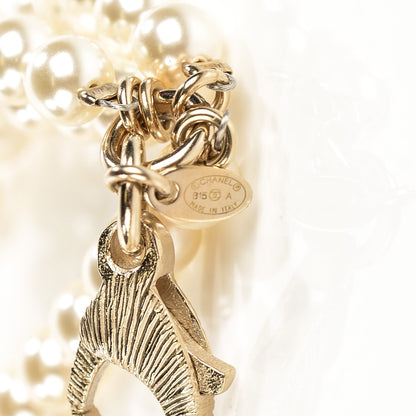 Chanel Pearl CC Long Necklace Light Gold 4 of 5