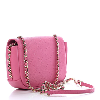 Chanel Goatskin Stitched Casual Trip Single Flap Pink 3 of 10