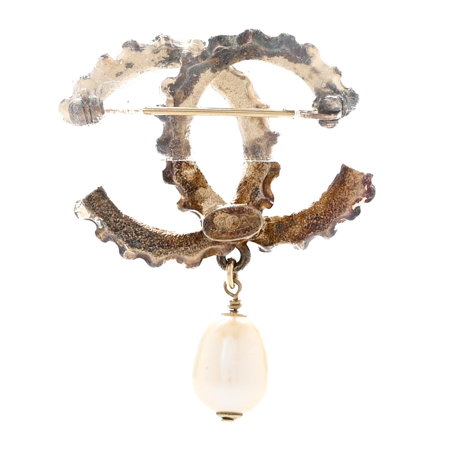 Chanel Crystal Pearl Drop CC Brooch 3 of 5