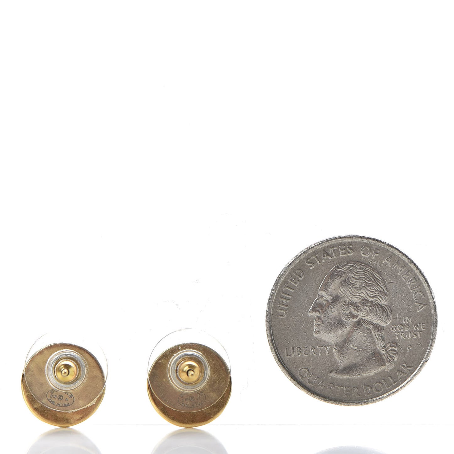 CC Button Earrings Gold