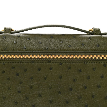 Loro Piana Ostrich L19 Extra Pocket Pouch Dark Lichen Green 7 of 9