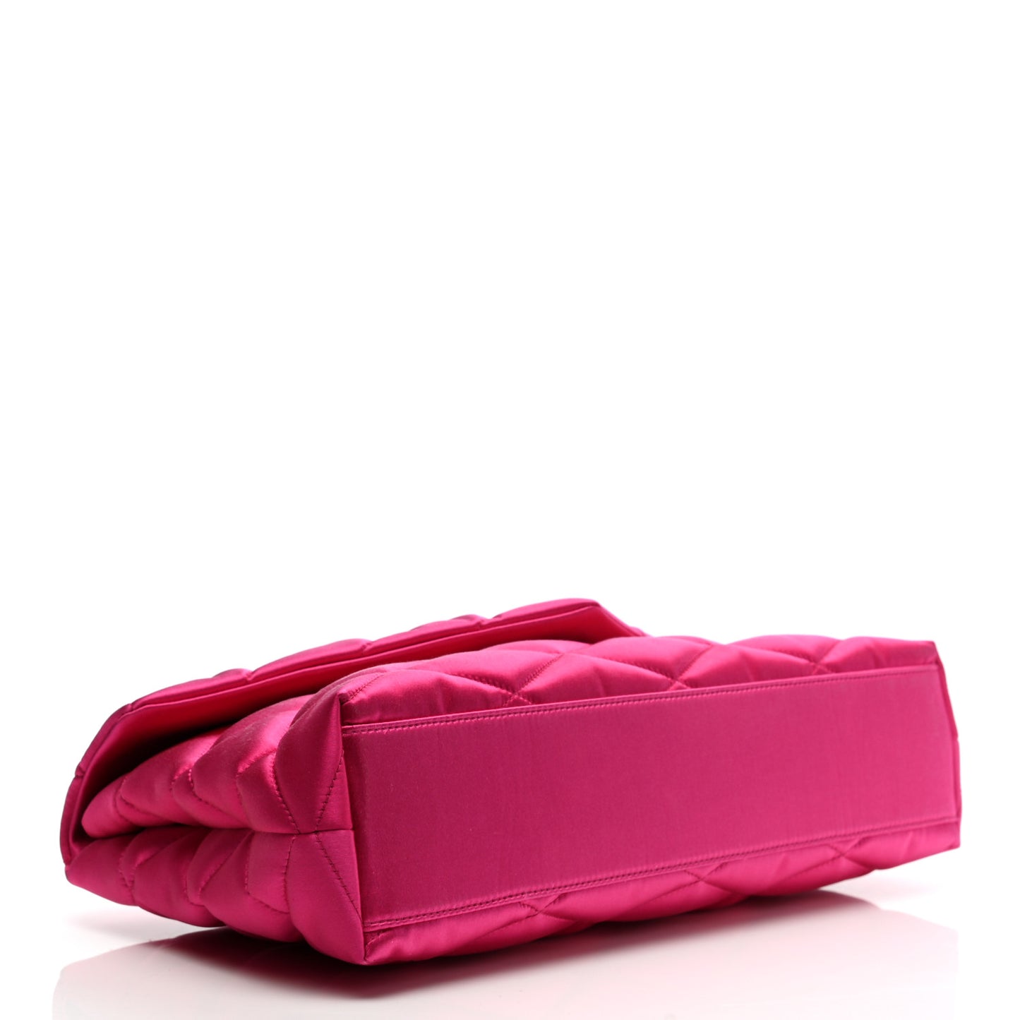 Satin Quilted Sade Puffer Envelope Clutch Bubblegum