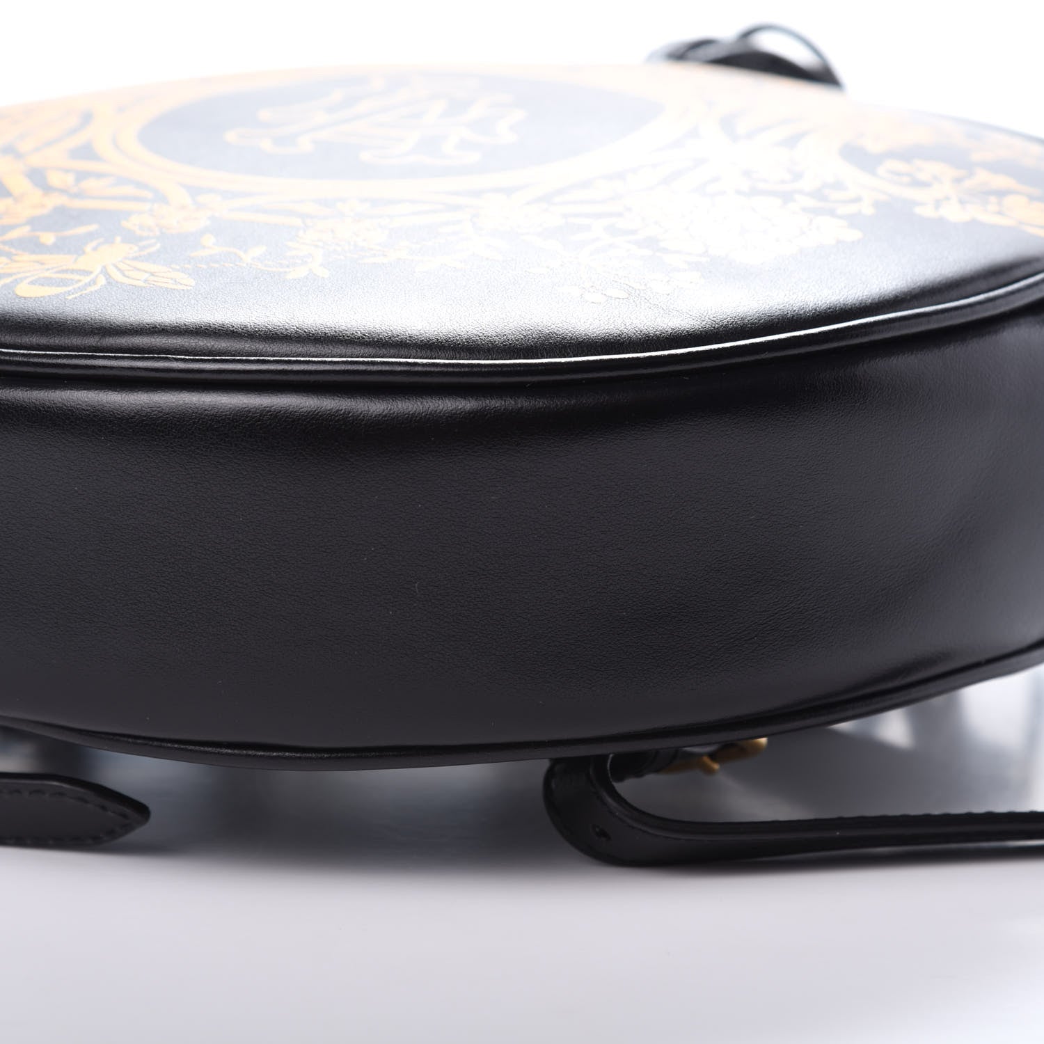 Gucci Calfskin LA Round Backpack Black Gold 9 of 9