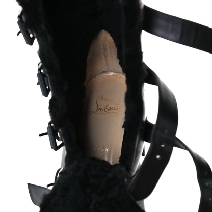 Christian Louboutin Calfskin Shearling Glorymount 70 Boots 39 Black 8 of 10