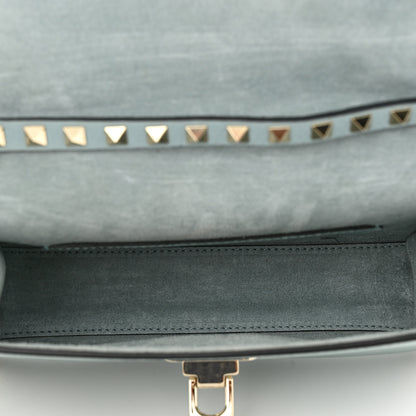 Valentino Garavani Pebbled Calfskin Medium Rockstud Flip Lock Crossbody Bag Celadon 5 of 9