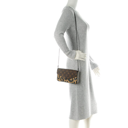 Louis Vuitton Monogram Animal Print Pochette Felicie Chain Wallet 2 of 8