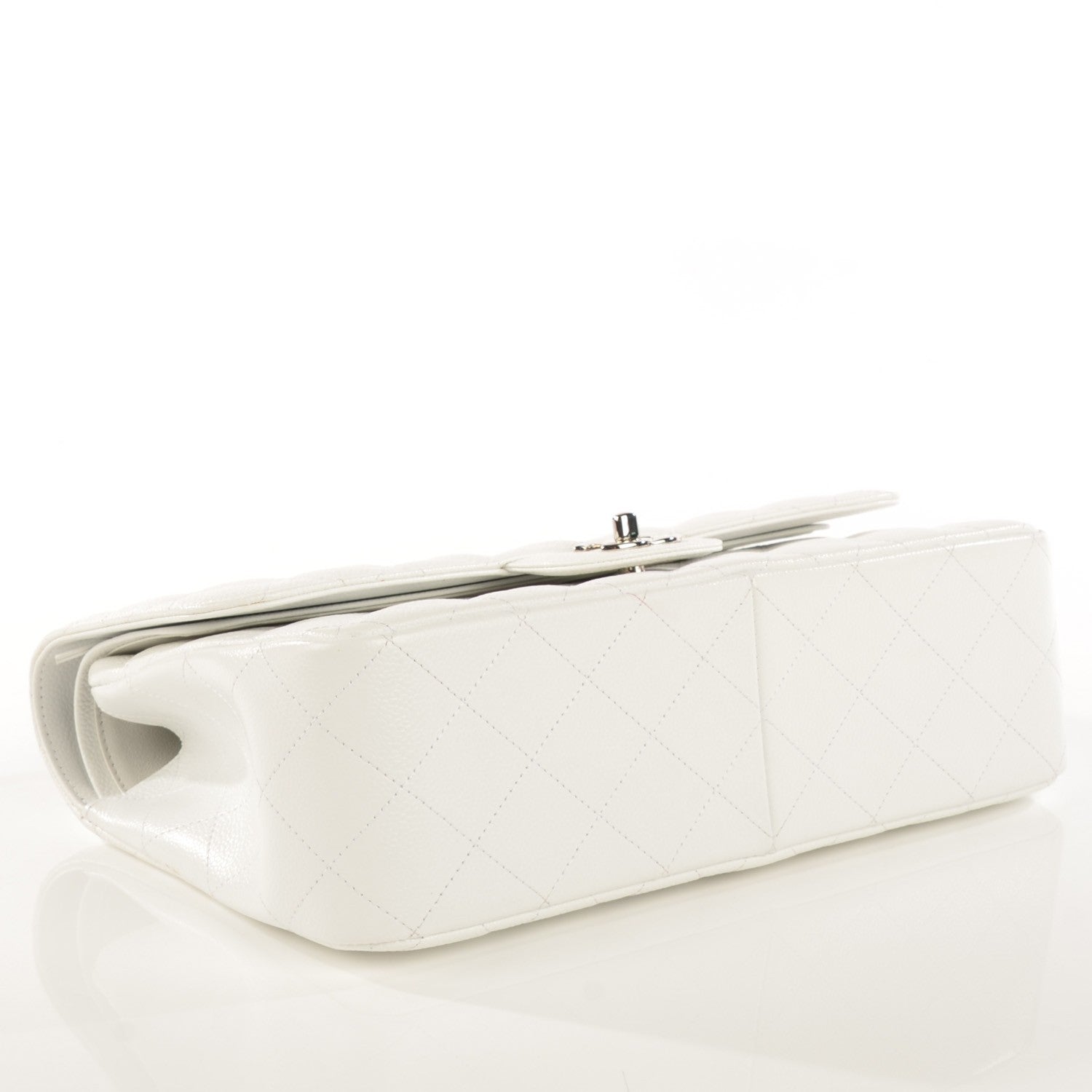 Chanel Caviar Quilted Jumbo Double Flap White 8 of 15