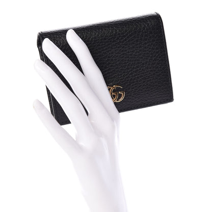 Gucci Pebbled Calfskin GG Marmont Card Case Black 2 of 9