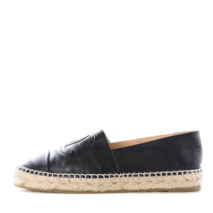 Chanel Lambskin CC Espadrilles 38 Black 1 of 10