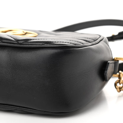 Gucci Calfskin Matelasse Small GG Marmont Chain Shoulder Bag Black 10 of 11