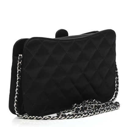 Chanel Satin Quilted Evening Bag Black 2 of 4