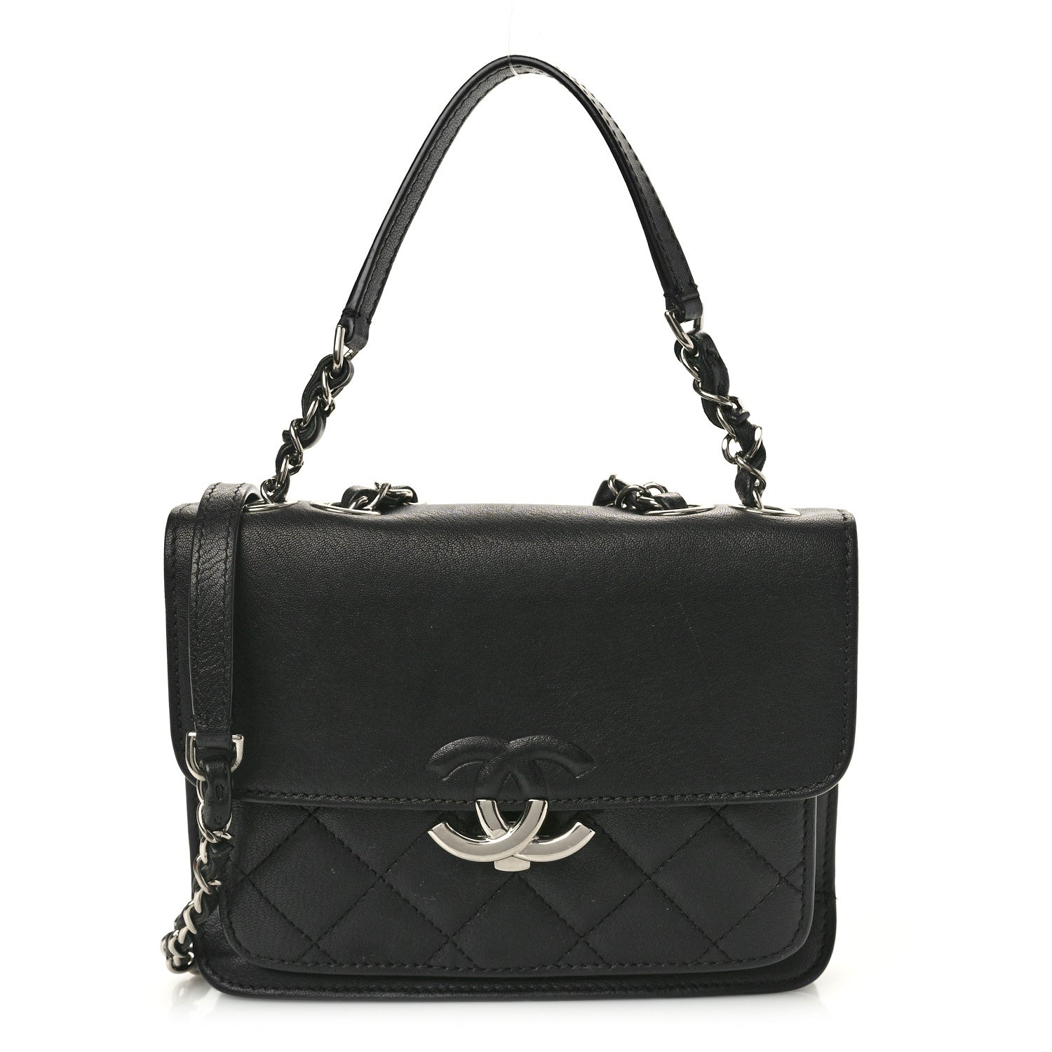 Chanel Goatskin Quilted Small CC Box Flap Black 1 of 12