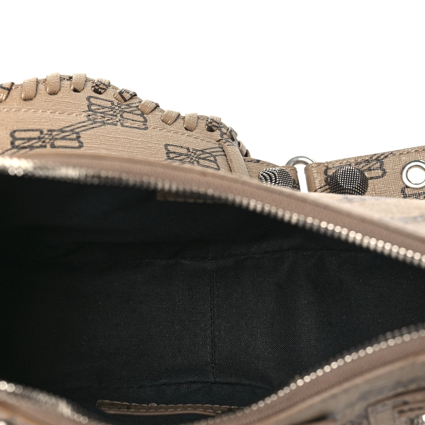 Coated Canvas BB Monogram Le Cagole Shoulder Bag XS Beige Brown