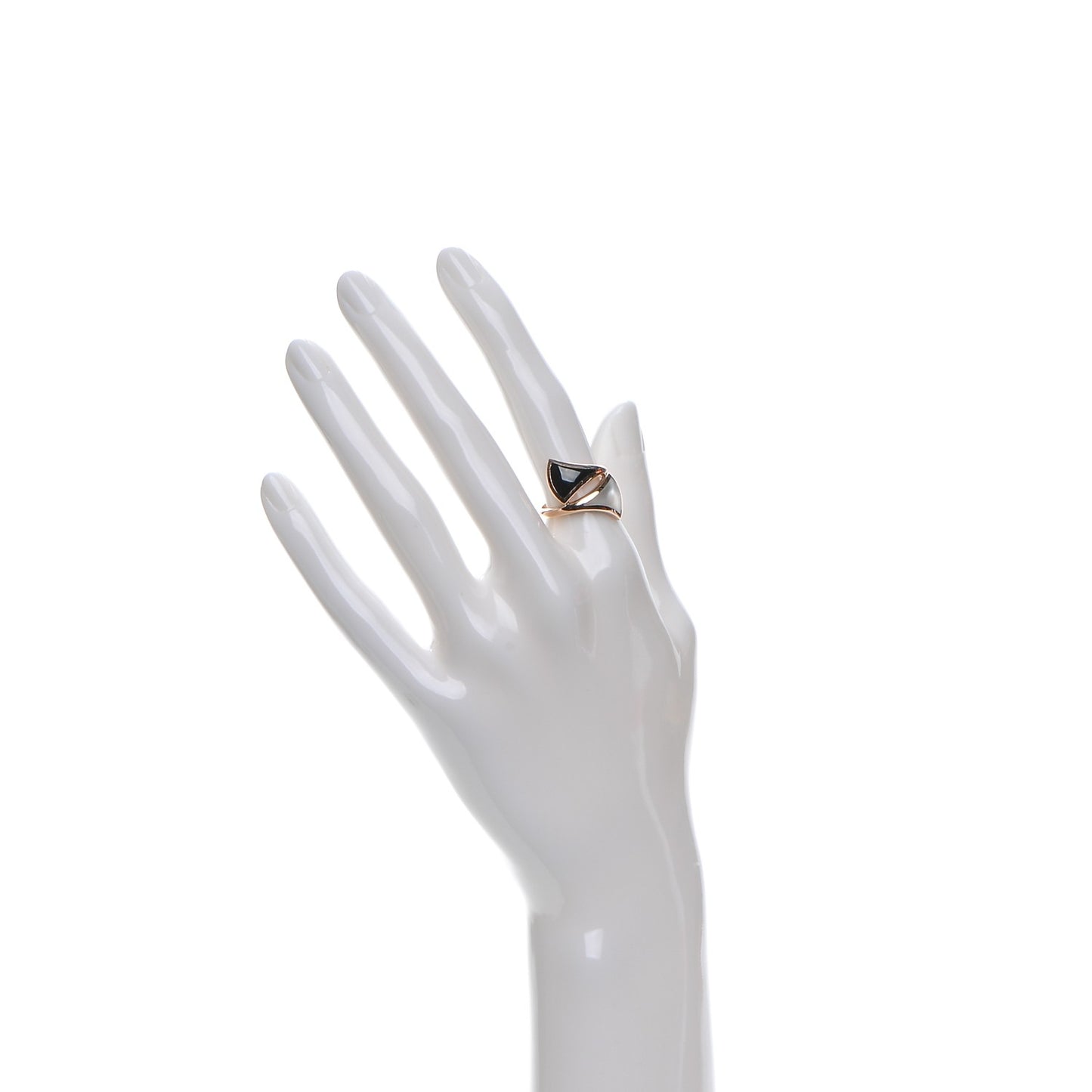18K Rose Gold Black Onyx Mother of Pearl Divas' Dream Ring 50 5.5
