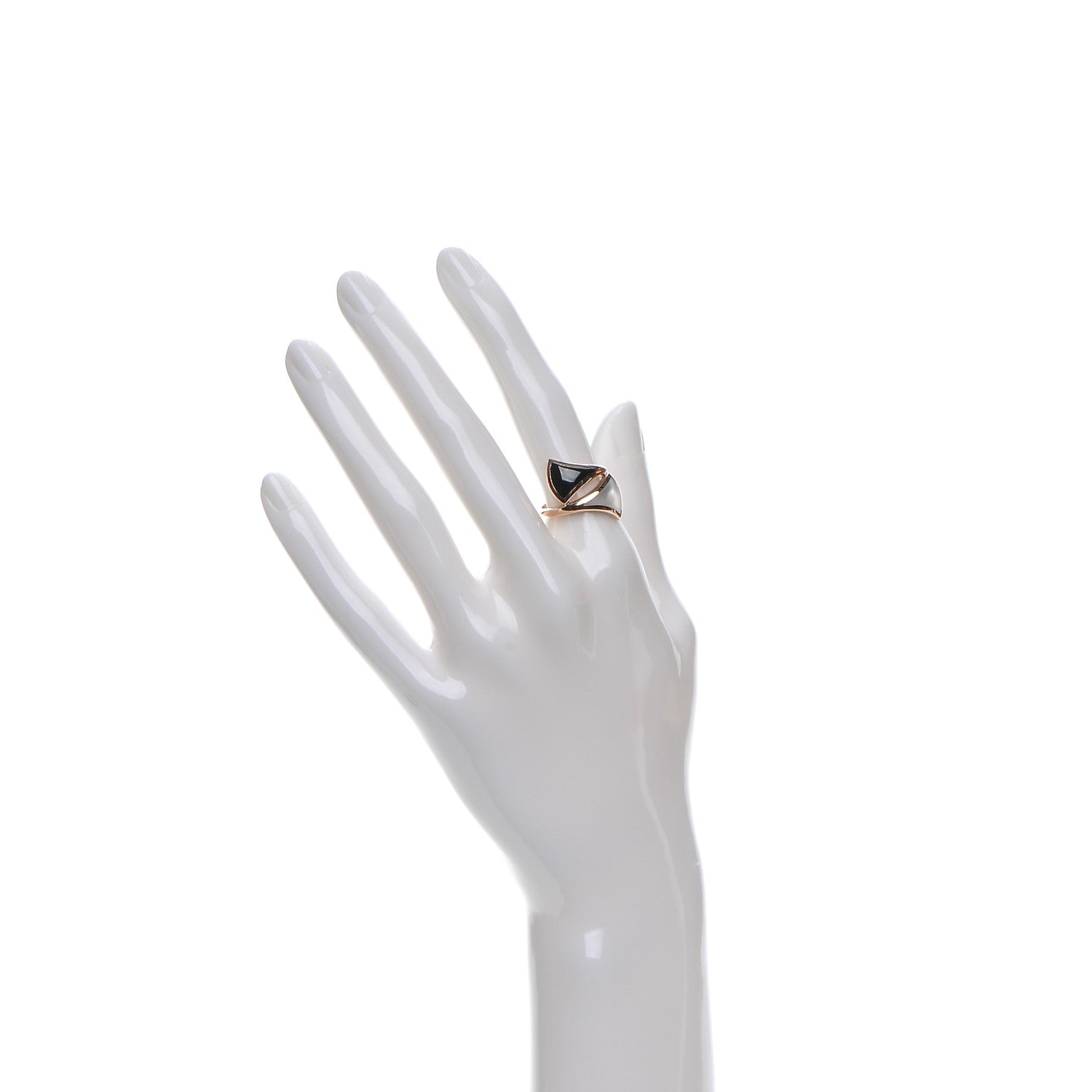 Bulgari 18K Rose Gold Black Onyx Mother of Pearl Divas' Dream Ring 50 5.5 2 of 6