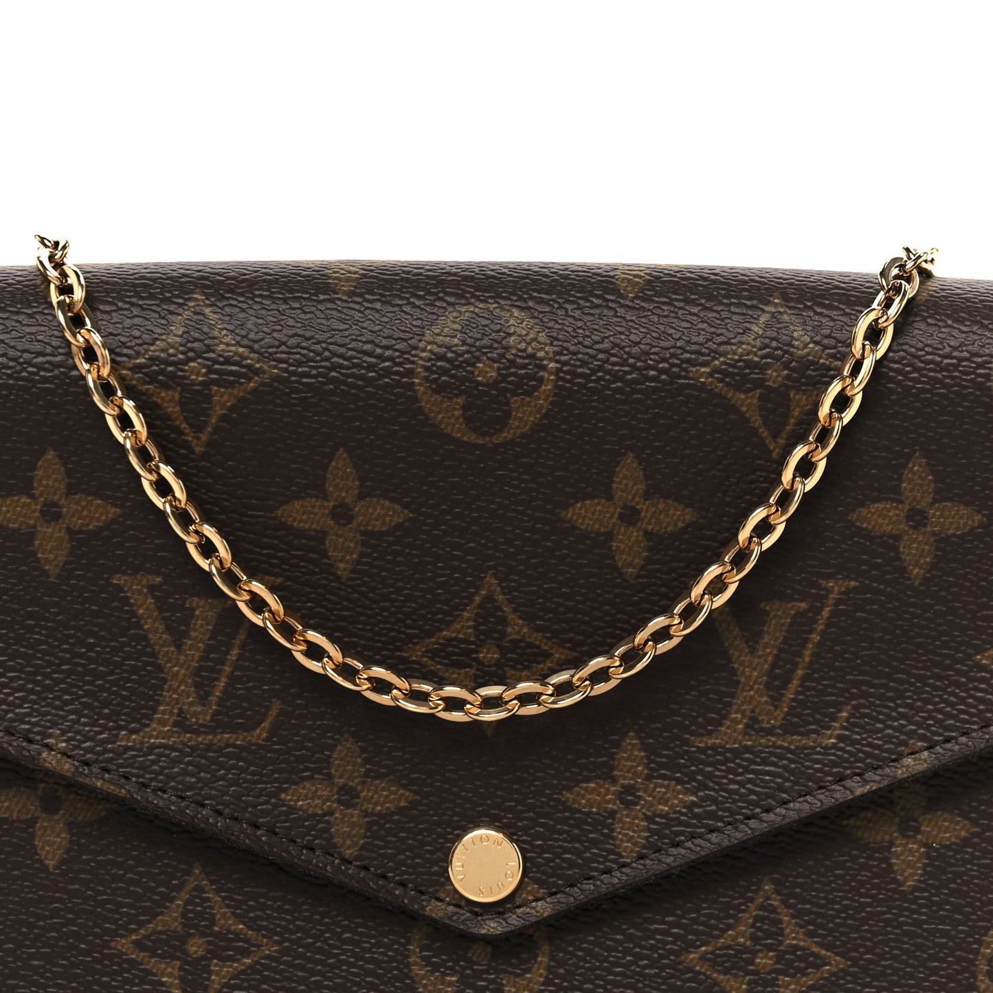 Monogram Pochette Felicie Chain Wallet Fuchsia