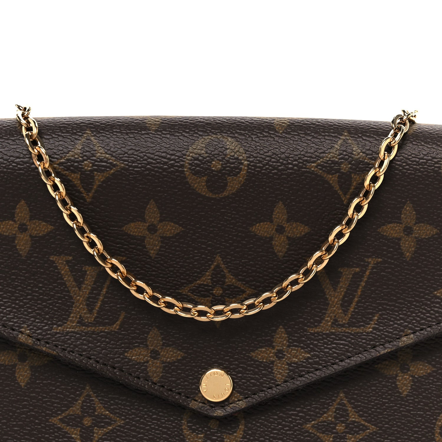 Louis Vuitton Monogram Pochette Felicie Chain Wallet Fuchsia 14 of 16