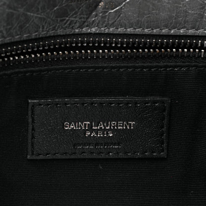 Saint Laurent Crinkled Calfskin Matelasse Monogram Medium Niki Chain Satchel Fog 5 of 13