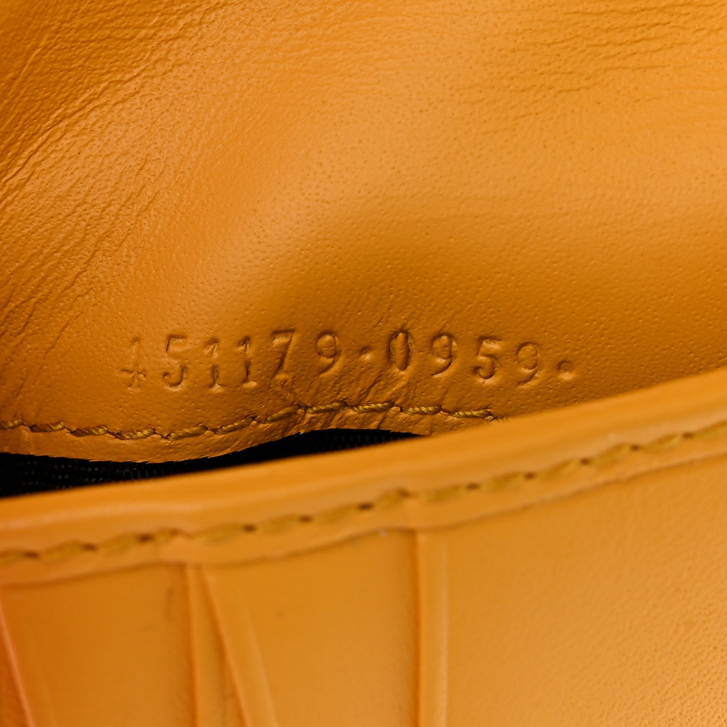 Gucci Calfskin Embossed Tiger Bi-Fold Wallet Yellow 7 of 13