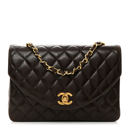 Chanel Lambskin Quilted Round Flap Brown 1 of 10