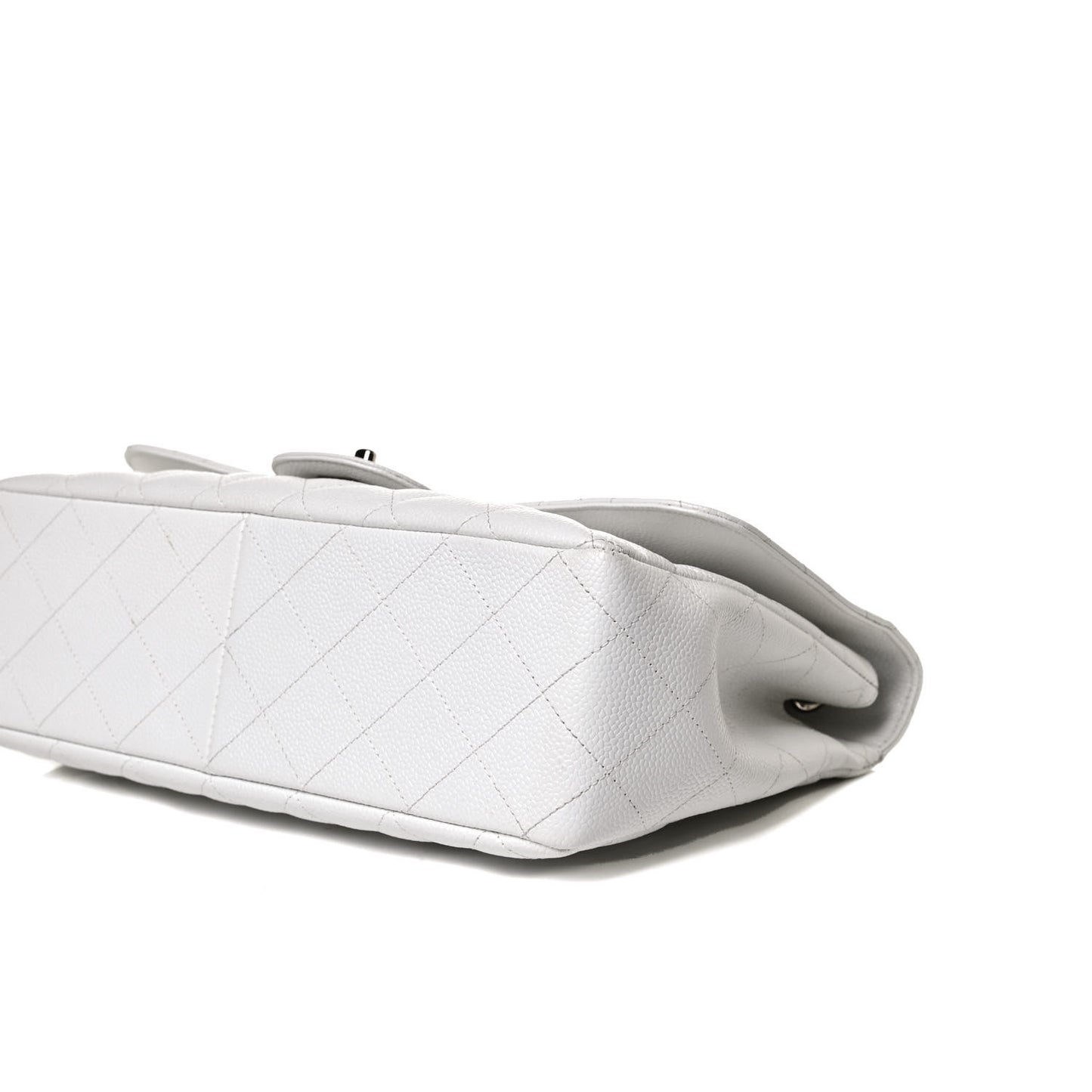 Caviar Quilted Jumbo Single Flap White