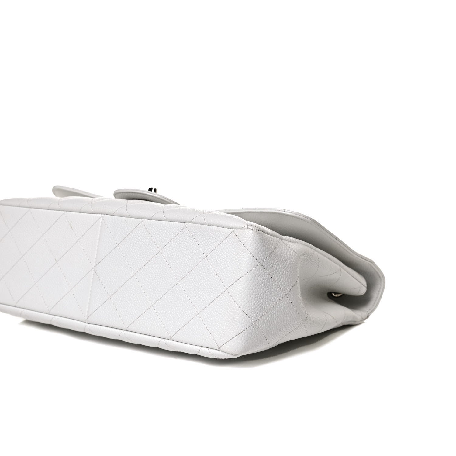 Chanel Caviar Quilted Jumbo Single Flap White 10 of 13
